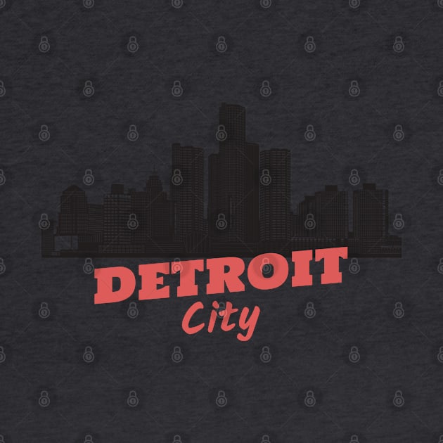 Detroit city skyline vintage retro by thegoldenyears